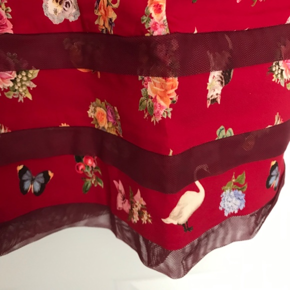 NWT Kimchi Blue Lyla Bow Detail Mini Dress Bow L Black Red Urban Outfitters - Picture 9 of 15